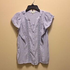 Angels sleeveless button up blouse